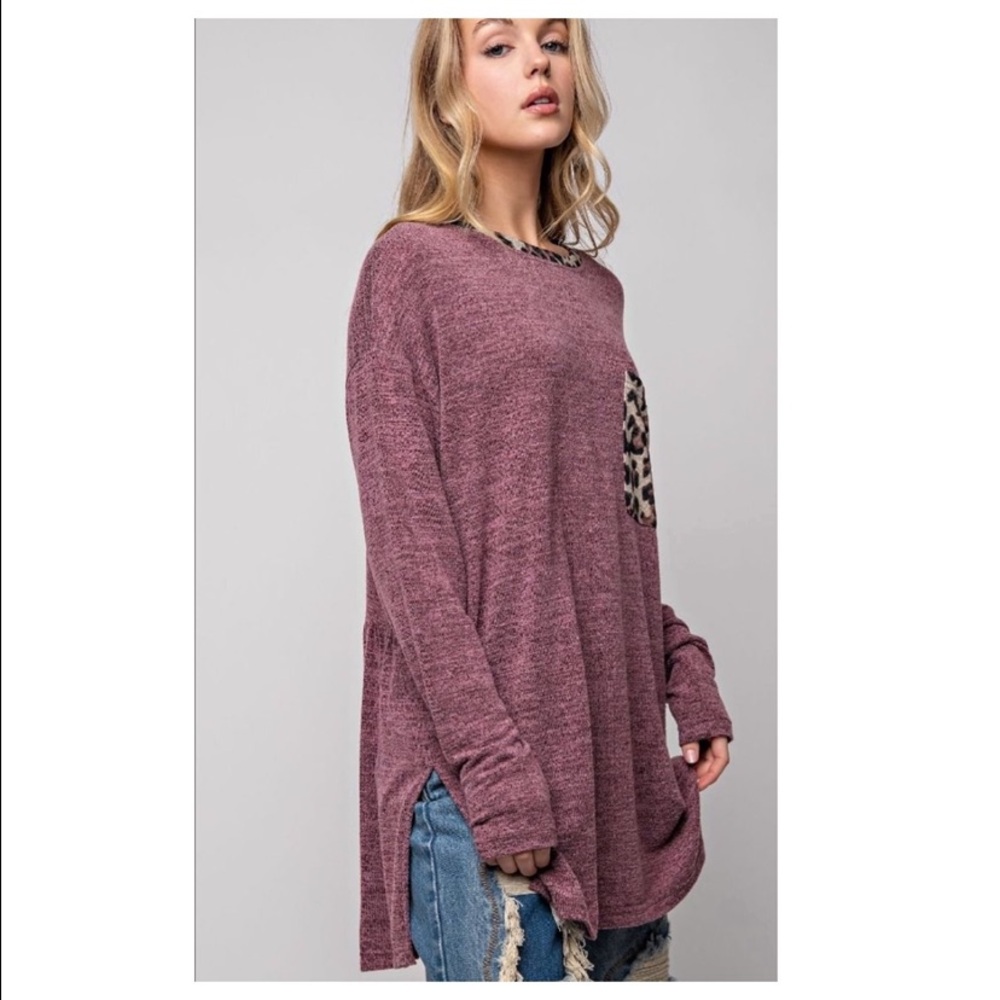 ☀️1 LEFT No. 81 Two tone brushed hacci tunic - Picture 4 of 6